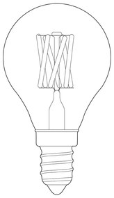 Teplá LED filamentová stmievateľná žiarovka E14, 3 W Pluto – tala