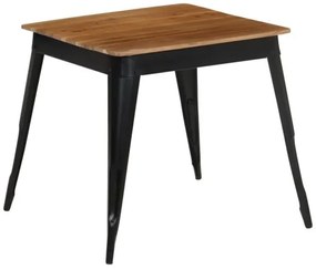 vidaXL Jedálenský stôl z masívneho akáciového dreva a ocele 75x75x76 cm-