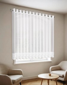 ZÁCLONA NA KRÚŽKOCH EVA MINGE ROSES8 400X160 CM BIELA