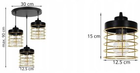 Závesné svietidlo Rasti, 3x drôtené tienidlo (výber z 2 farieb), o, g