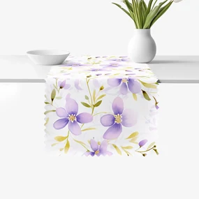 Goldea behúň na stôl teflónový - kvety fialky 50x140 cm
