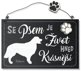 Nekupto Dekorace cedule se psem Retrívr