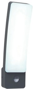 LUTEC Vonkajšie nástenné LED svietidlo KIRA so senzorom, 18 W, denné biele svetlo, sivé, IP54