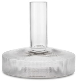 ferm LIVING Sklenená karafa na víno Ripple Clear 1,1 l