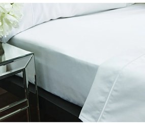Biela napínacia plachta z bavlneného saténu 150x200 cm Luxury Cotton Sateen – Bianca