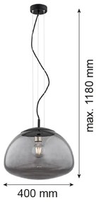 Argon 4350 - Luster na lanku TRINI 1xE27/15W/230V pr. 40 cm čierna