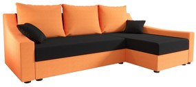 Rohová sedacia súprava Opal L (oranžová + čierna) (P). Akcia -20%. Vlastná spoľahlivá doprava až k Vám domov. 1057322
