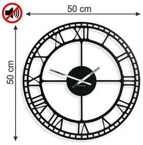 Kovové hodiny RETRO čierne 50cm