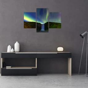 Obraz - Polárna žiara na Islande (90x60 cm)