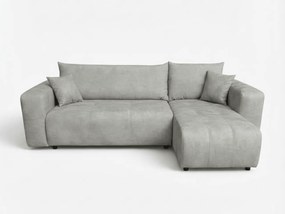 Svetlosivá rozkladacia rohová pohovka SORELA, obojstranná + 2 vankúšiky zdarma