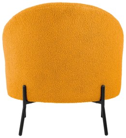 Okrovožlté kreslo z textílie buklé Noble – Leitmotiv