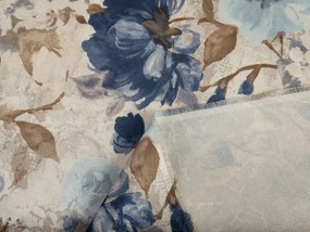 Biante Dekoračný záves Parma PM-113 Modré kvety na smotanovom 145x140 cm