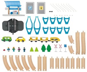 lupilu®  Drevená železničná súprava L (osobný vlak)  (100394949)