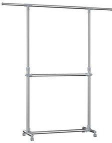 Mobilný stojanový vešiak LINEA strieborný