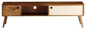 vidaXL TV stolík 140x50x35 cm masívne sheeshamové drevo