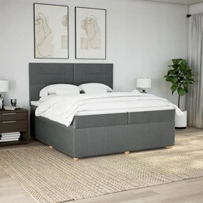 vidaXL Boxspring posteľ s matracom tmavosivá 200x200 cm látka