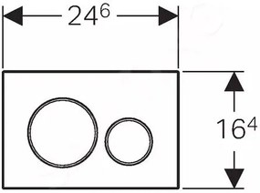 Geberit Sigma20, ovládacie tlačidlo Sigma20, lesklý chróm/matný chróm, 115.882.KH.1