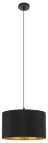 EGLO Moderné závesné osvetlenie ZARAGOZA, 1xE27, 40W, 38cm, okrúhle, čierne, zlaté