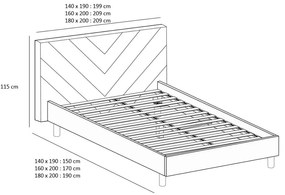 Oranžová čalúnená dvojlôžková posteľ s roštom 140x190 cm Romane – Bobochic Paris