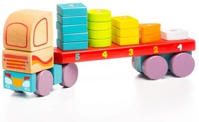 CUBIKA 13425 Nákladné auto s geometrickými tvarmi - drevené puzzle 19 dielikov