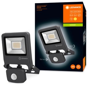 LED reflektor 20W 1700lm 3000K IP44 sivý so senzorom pohybu LEDVANCE Floodlight Endura