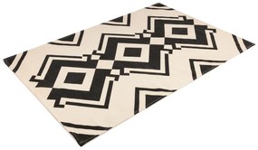 Livarno home Bavlnený koberec, 140 x 200 cm (čierna/krémová)  (100350736)