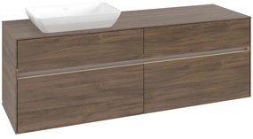 VILLEROY &amp; BOCH Collaro závesná skrinka pod umývadlo na dosku (umývadlo vľavo), 4 zásuvky, s LED osvetlením, 1600 x 500 x 548 mm, Arizona Oak, C121B0VH