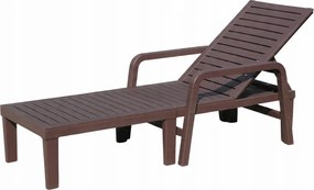 GARDEN LINE Záhradné lehátko 192 × 66 × 33 cm GardenLine Farba: tmavohnedá