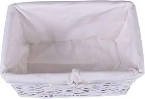 Prútený košík 30 x 20 x 15 cm - biely