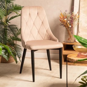 Jedálenská stolička LOUIS QUILTER zamatová béžová 848983