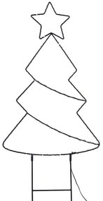 Solight LED vonkajšia dekorácia vianočný stromček, 85x LED, časovač, 68cm, 3x AA, 1v290