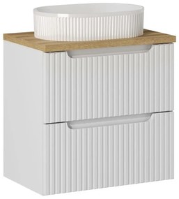 Závesná skrinka Nova White I s doskou a umývadlom 60 cm biela/dub coast evoke