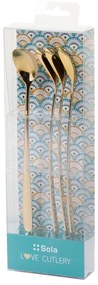 Latté lyžičky so srdiečkom champagne 4 ks set – Love Cutlery - 116628