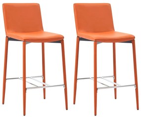 Barové stoličky 2 ks, oranžové, umelá koža 281520