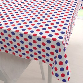 Biante Bavlnený obdĺžnikový obrus Sandra SA-242 Červené a modré bodky 120x200 cm