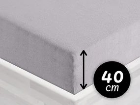 Froté napínacie prestieradlo na extra vysoký matrac FR-028 Svetlo sivé 140 x 200 - výška 40 cm