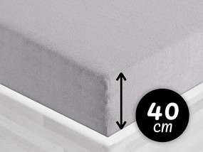 Froté napínacie prestieradlo na extra vysoký matrac FR-028 Svetlo sivé 200 x 200 - výška 40 cm