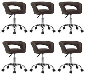 Jedálenské stoličky 6 ks hnedé umelá koža 3059884