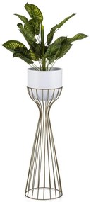 Kovový kvetináč LOFT 68x20 cm zlatá/biela