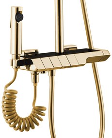 Rea Rob, sprchový set s termostatickou batériou a bidetovou spŕškou, zlatá lesklá, REA-P6625