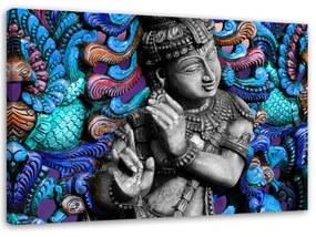 Obraz na plátně Buddha Barevné pozadí - 90x60 cm