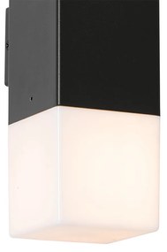 Vonkajšia nástenná lampa čierna s opálovým tienidlom 2-svetlo IP44 - Dánsko