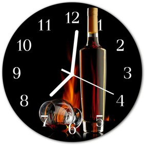 Nástenné sklenené hodiny Alkohol fi 30 cm