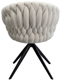 Knot Boucle otočná stolička biela