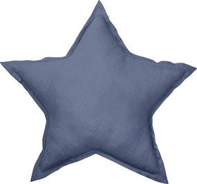 Ľanový vankúš hviezda džínsová 50 cm