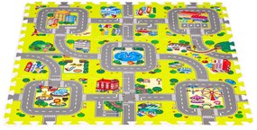 IPLAY Penová podložka  MESTO 9 prvkov, 90,5 x 90,5 cm