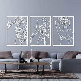 Moderný obraz žien s kvetmi trojdielny set | SENTOP PR0480