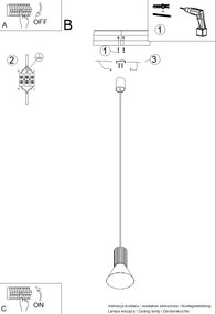 Závesné svietidlo Estria, 1x biele kovové tienidlo, bl