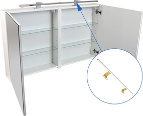 Comodo Zrkadlová skrinka Montana 100 ZS LED-G s osvetlením Any LED 80 G, zlatá