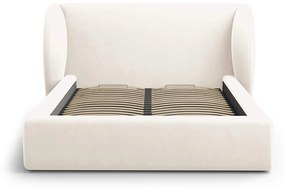 Čalúnená posteľ milany s úložným priestorom 140 x 200 cm béžová MUZZA